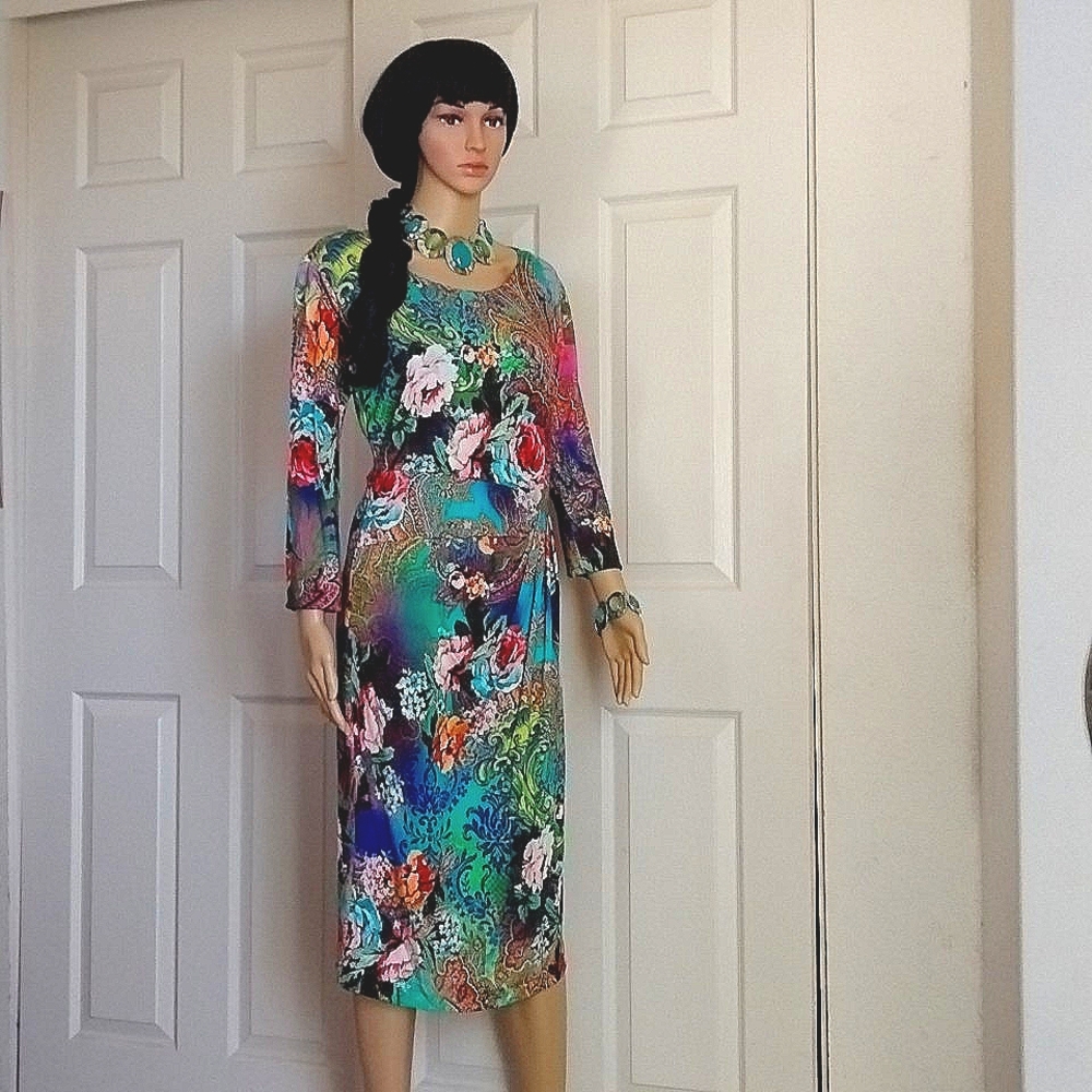 Bleu D'Azur floral garden dress